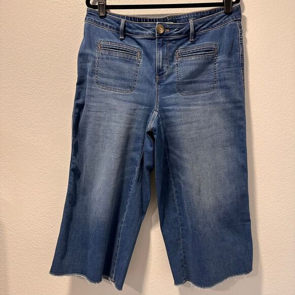 J Jill Women's Crop Jean Size 16/Petite  Denim Wide Leg High Rise - Picture 1 of 14